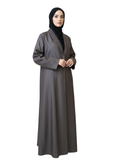 Blazer Collar Open Abaya (Mocha/Grey) 1085