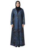 Butterfly Garden Blazer Abaya (Midnight Blue) 1051