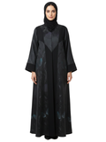 Geo-Panel Printed Abaya (Midnight Black) 1078