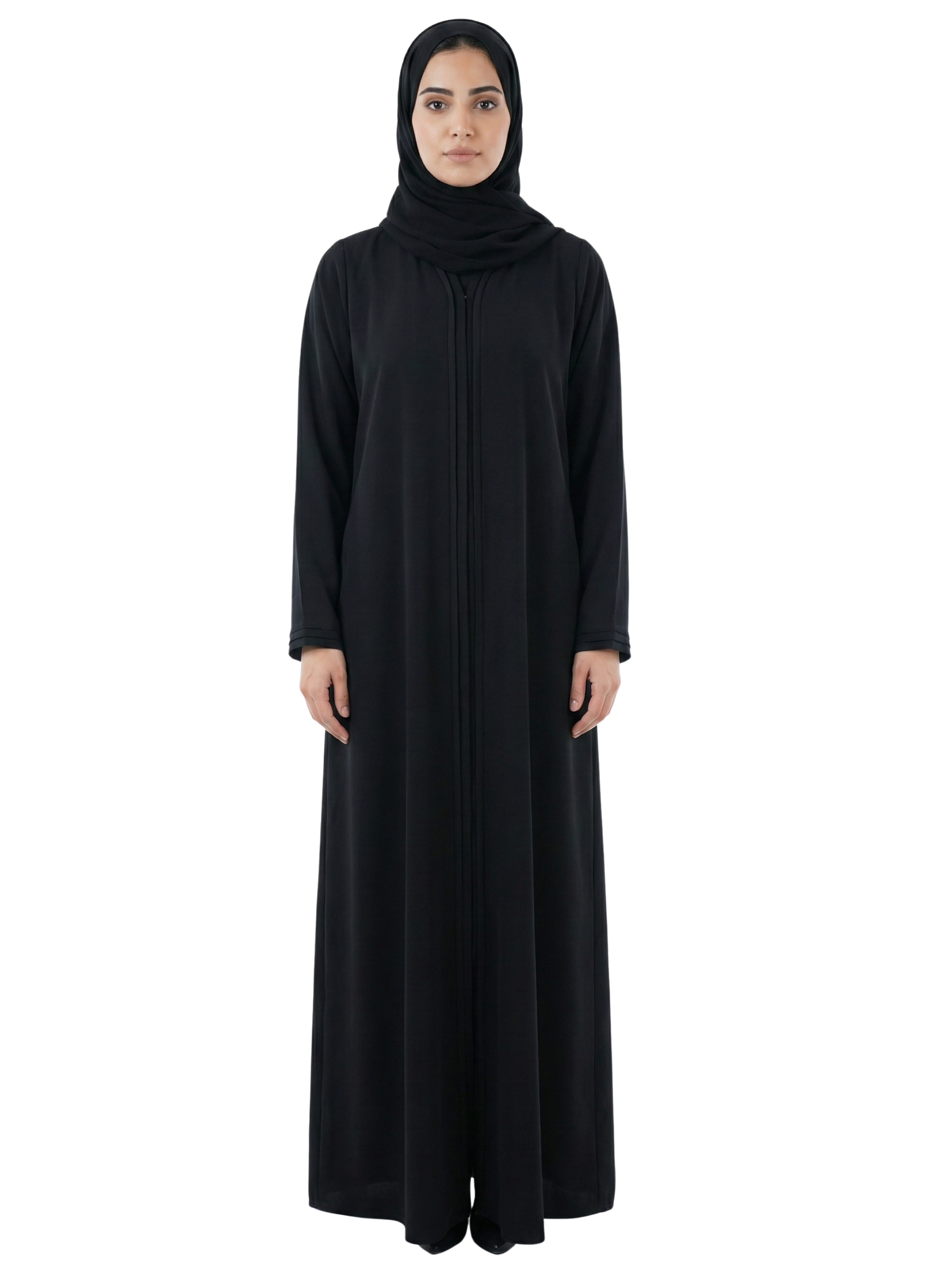 Minimal Pintuck Detail Abaya (Classic Black) 1057