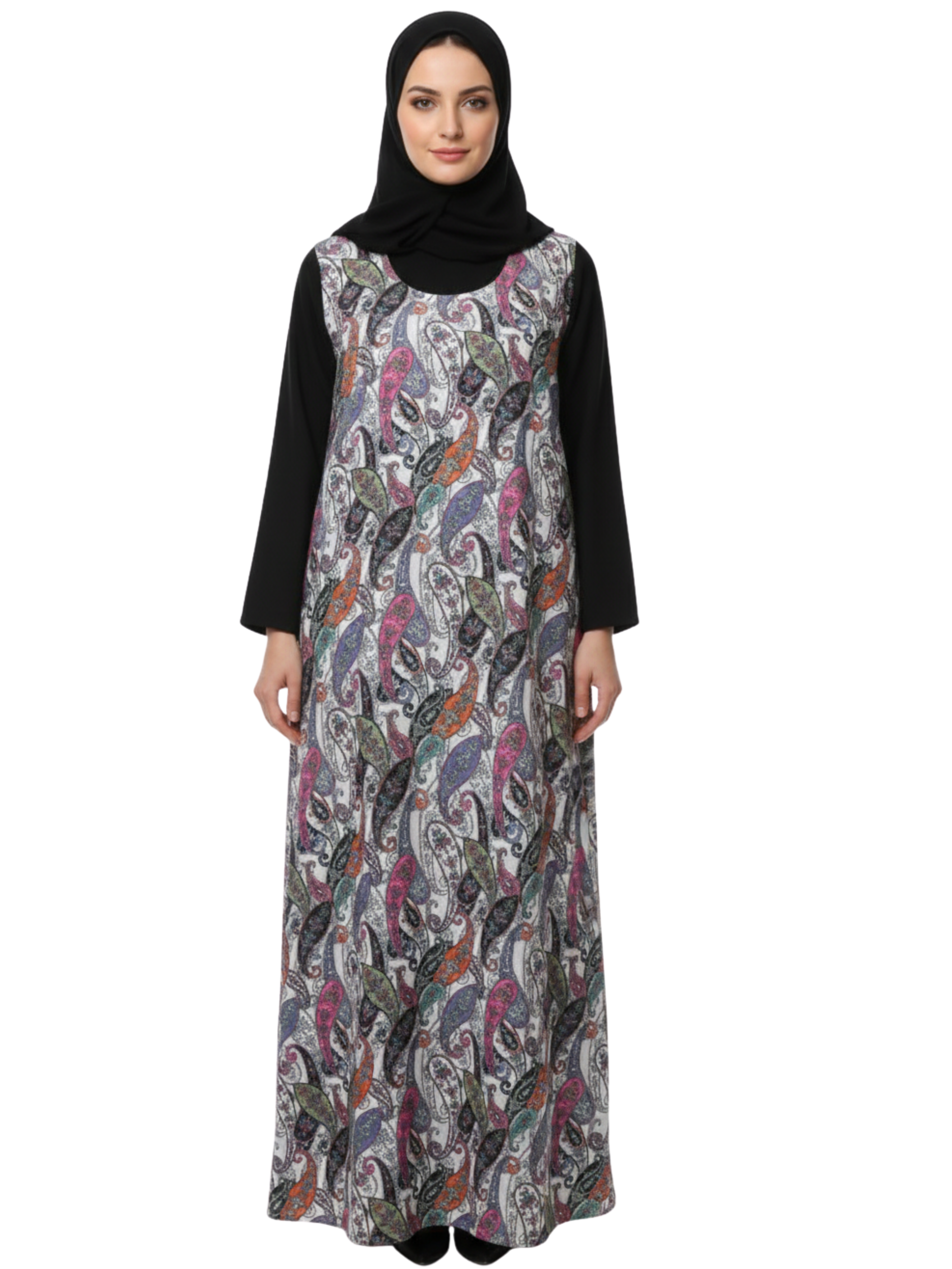 Multicolor Paisley Layered Maxi Dress D1034