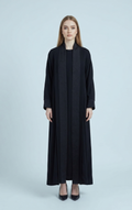 ASLT1114 The Noir Brocade Lapel Abaya