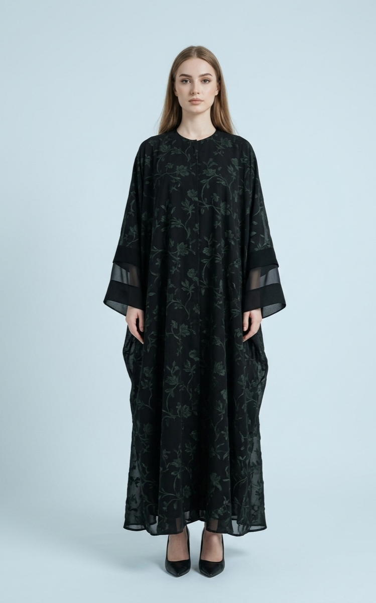 ASLT1111 The Verdant Vine Batwing Abaya