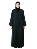 Wrap-Style Button Abaya (Classic Black) 1025