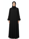 Lace-Trim Detail Abaya (Classic Black) 1050